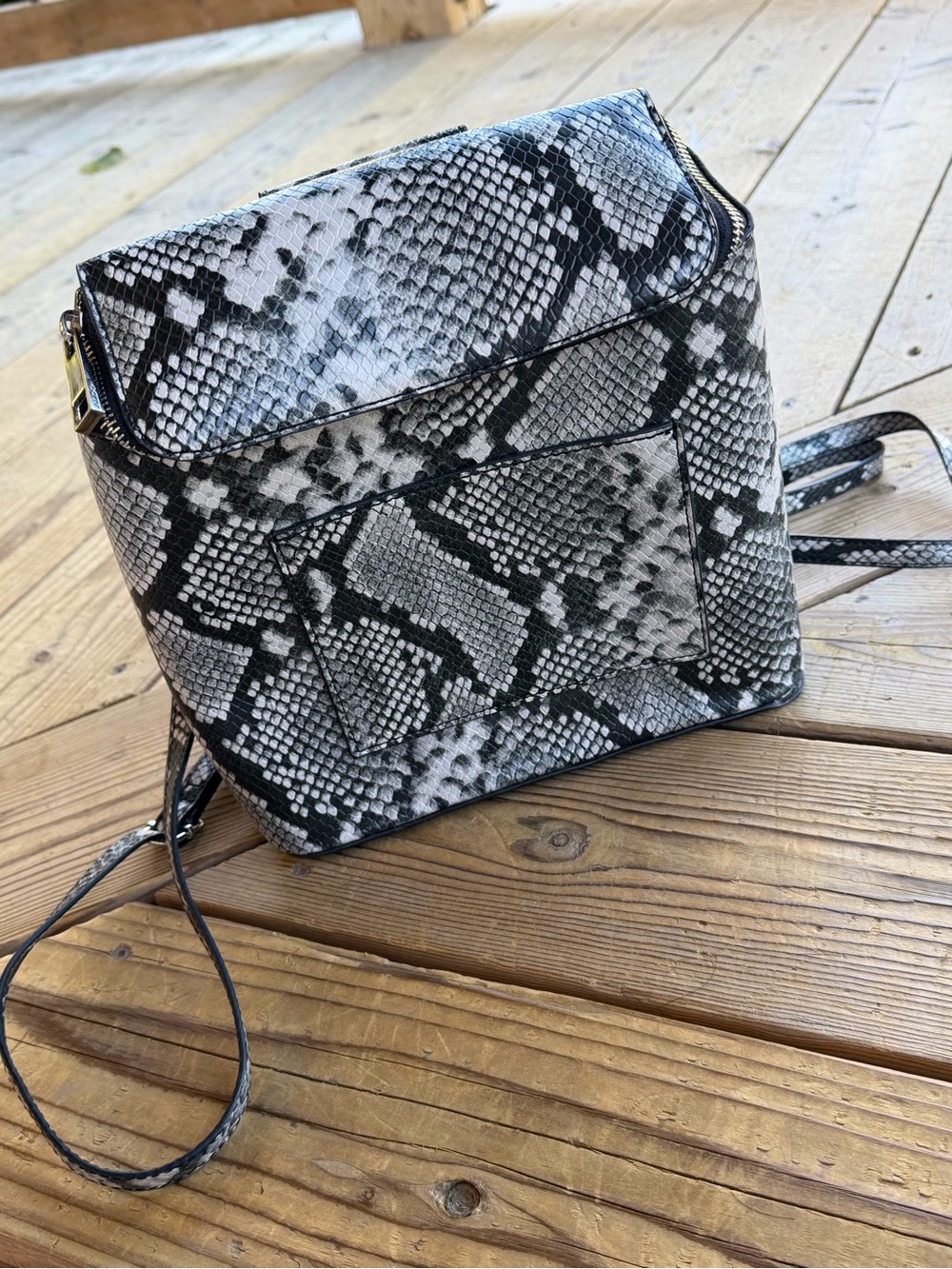 Also Snake-Print Mini Backpack/Purse